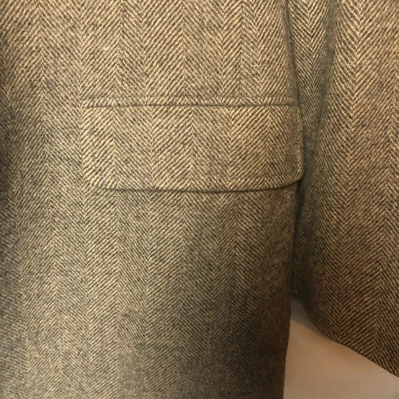 CHAPS Ralph Lauren suit coat blazer woven in Scotland Camel Hair jacket Sz Large - Picture 4 of 16